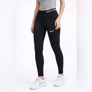 Nike Pro Black Leggings with White Swoosh